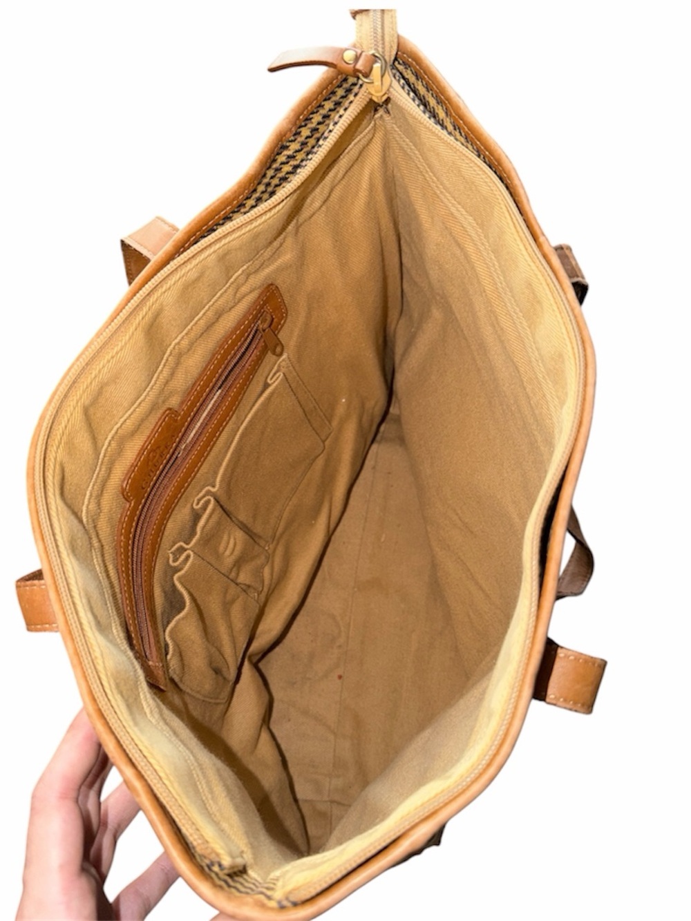 Ghurka Woven Leather Tote Bag - Picture 3 of 7